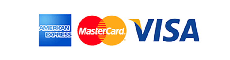 Pay securely with Visa, Mastercard, or Amex